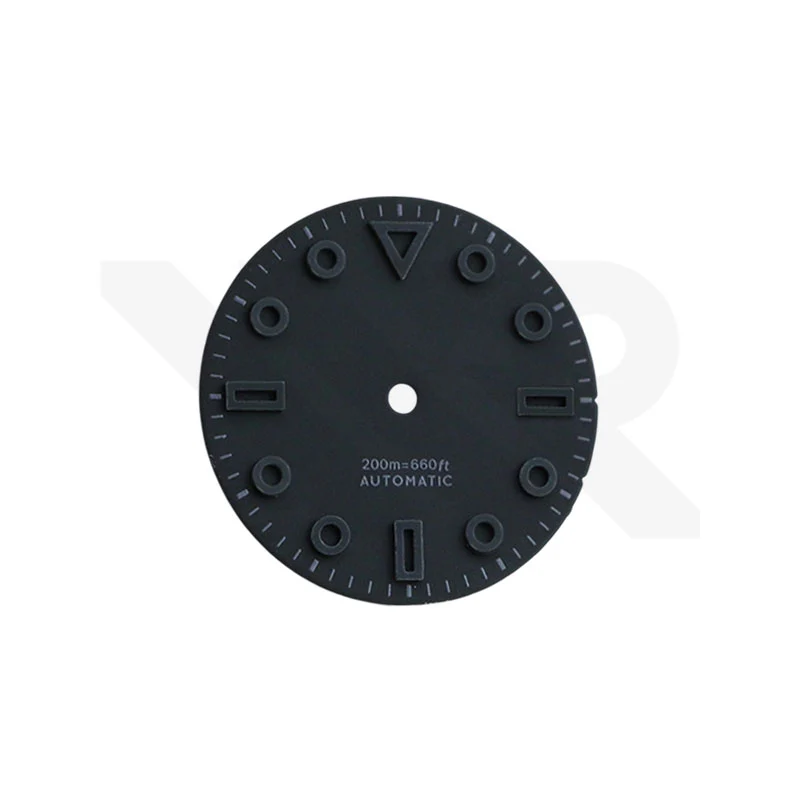 3D Shaped Indices Matte Dial for Seiko Mod : Matte Black