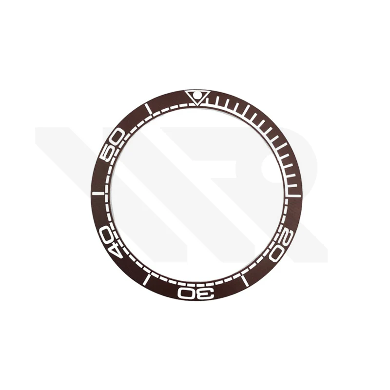 42mm Seamaster Style Matte Finish Ceramic Sloped Bezel Insert: Brown-White