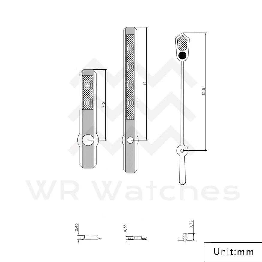 6105 Turtle Watch Hands for Seiko Mod: Silver - Image 4