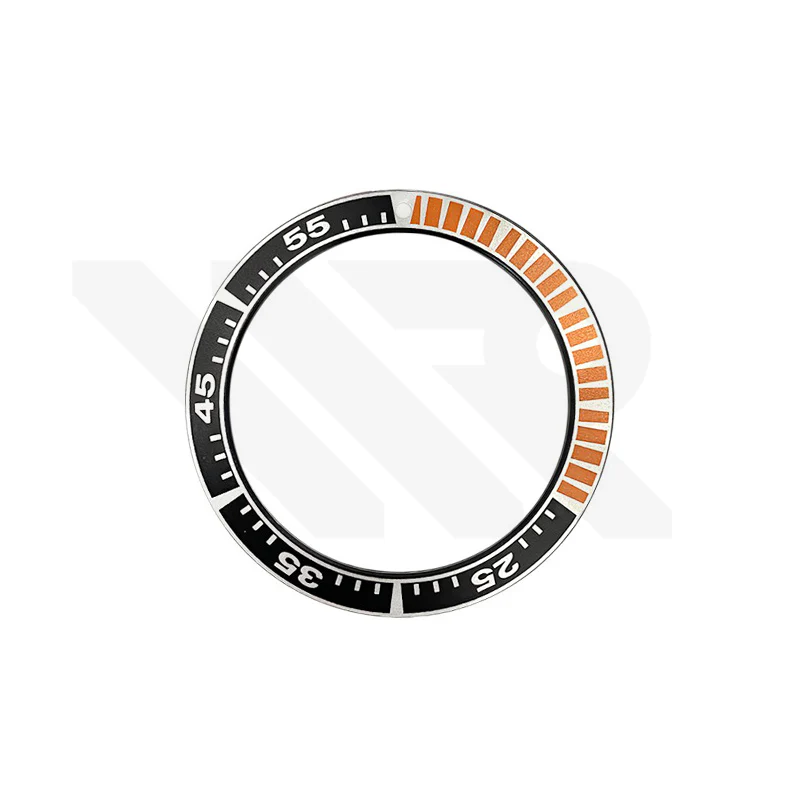 Aluminium Flat Bezel Insert for Seiko Prospex Sumo SBDC001 / SBDC003 / SBDC031 / SBDC033 - Black/Orange