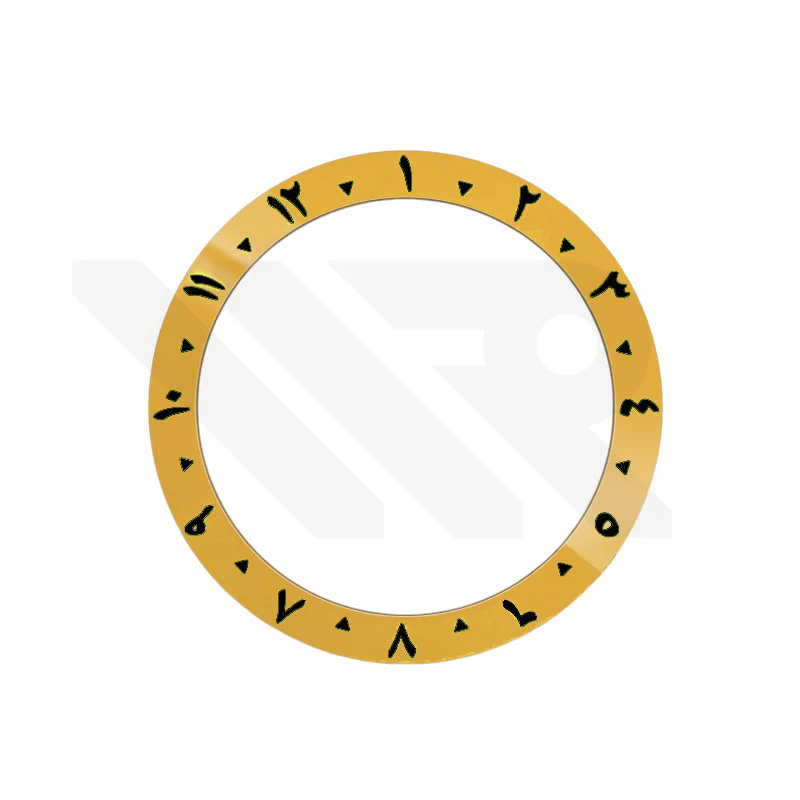 Arabic Style Ceramic Sloped Bezel Insert for SKX/SRPD - Yellow/White - Image 3