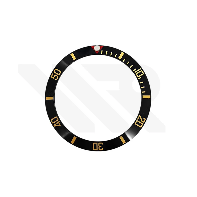 Blackbay Style Ceramic Sloped Bezel Insert for SKX/SRPD: Black/Gold
