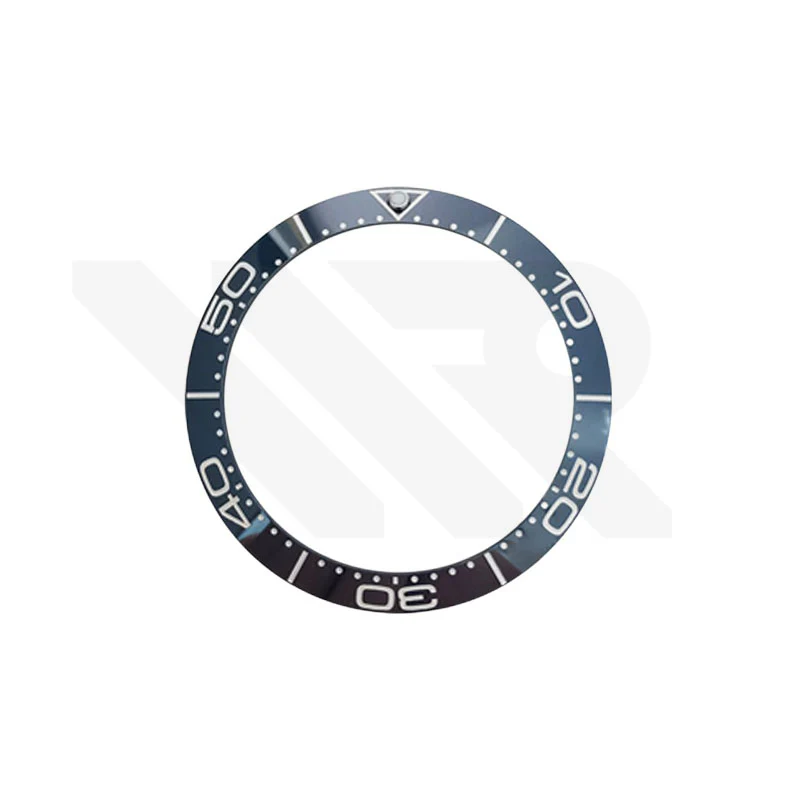 Blue Ceramic Sloped 38mm Bezel Insert Compatible with Omega Seamaster: Blue-White