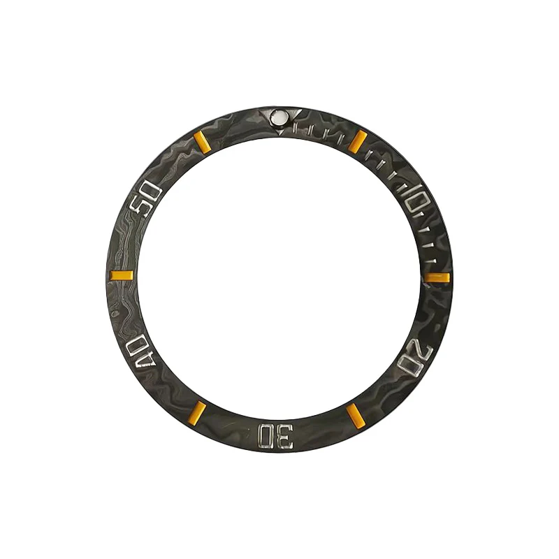 Carbon Fiber Sloped Bezel Inserts for SKX/SRPD - Sub Style (Orange Markers)