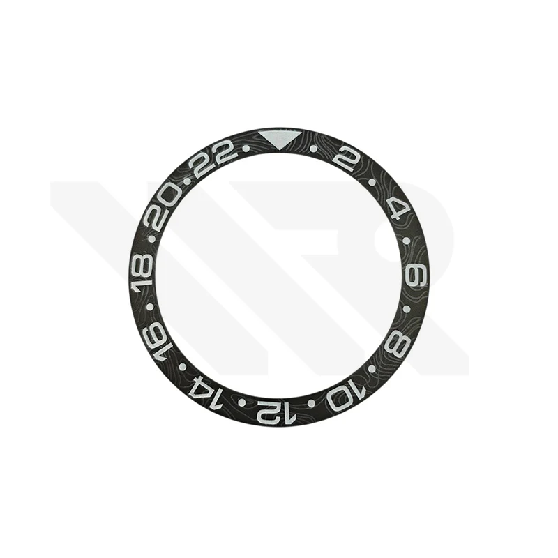 Carbon Grain GMT-24 Ceramic Sloped Bezel Insert for SKX007 / SKX009 / SRPD - Black/Silver