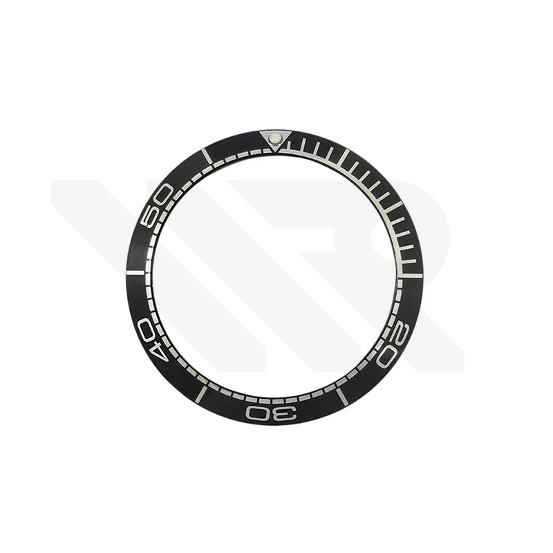 Ceramic Bezel Insert Compatible with Omega Seamaster Planet Ocean: Black / Silver