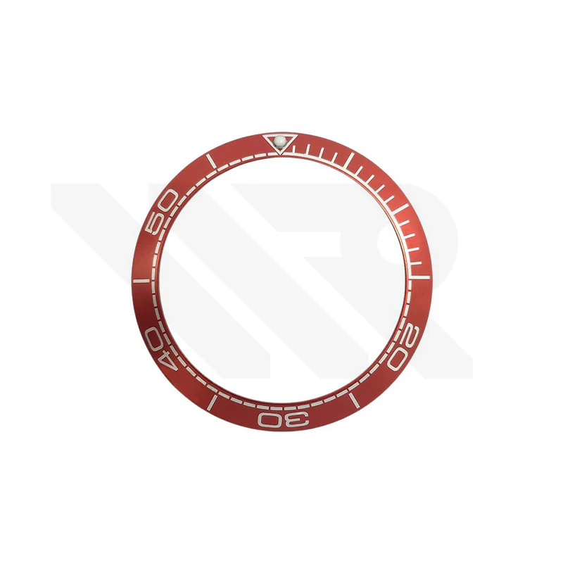 Ceramic Bezel Insert Compatible with Omega Seamaster Planet Ocean: Red / Silver