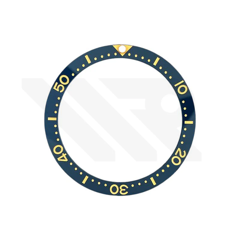 Ceramic Flat Bezel Inserts for SKX013 / SKX015 - Navy/Gold