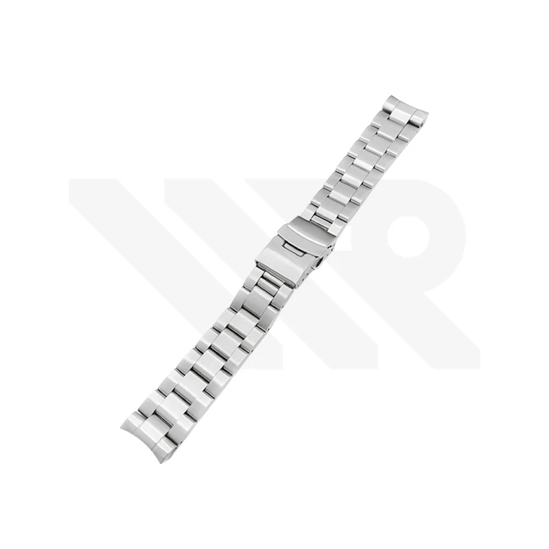 Curved End Stainless Steel Bracelet for SKX Nautilus Mod - Silver