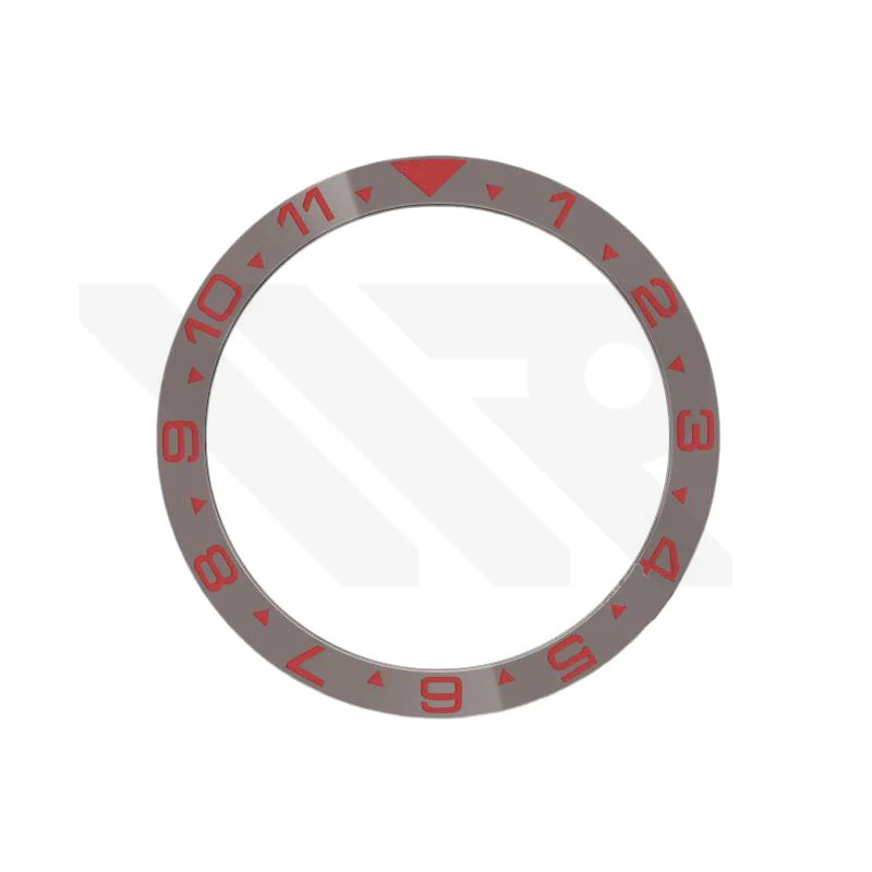 Dual Time Ceramic Flat Bezel Insert for SKX / SRPD - Gray / Red