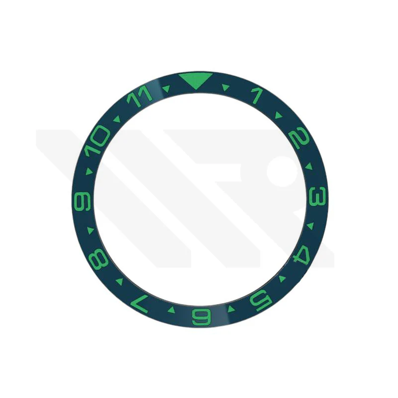Dual Time Ceramic Flat Bezel Insert for SKX / SRPD - Navy / Green