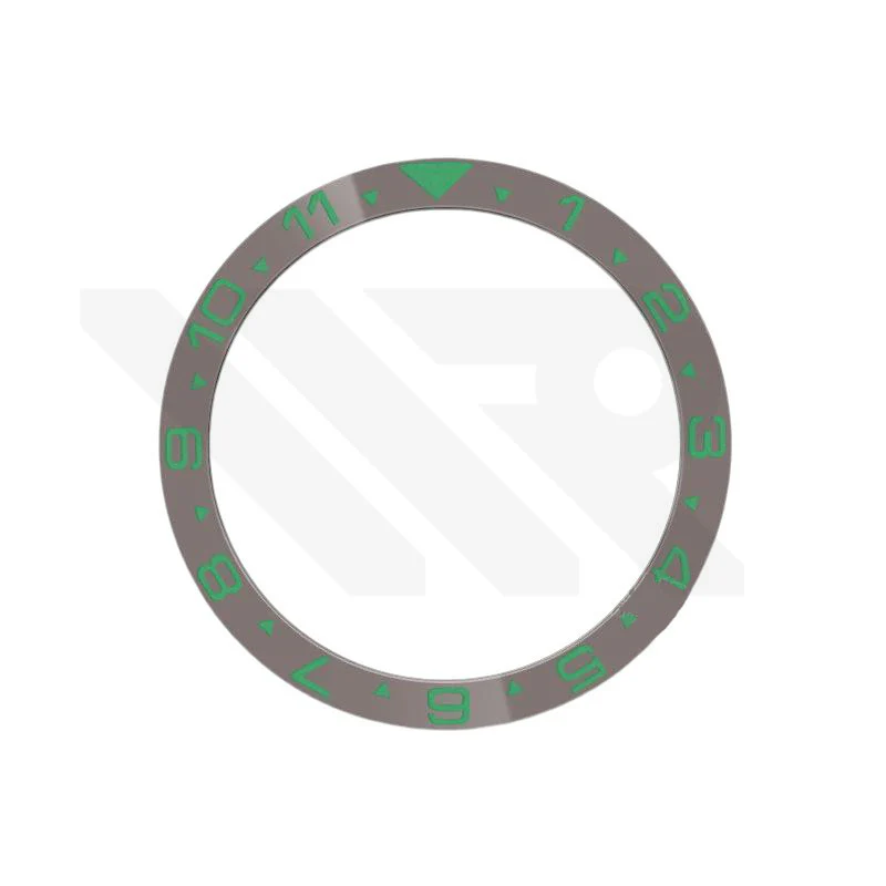 Dual Time Ceramic Flat Bezel Insert for SKX / SRPD - Gray / Green