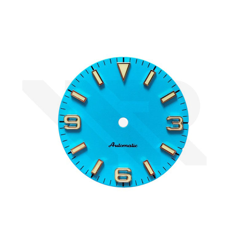 Explorer Dial for Seiko Mod: Matte Tiffany Blue with Silver 369 Indices