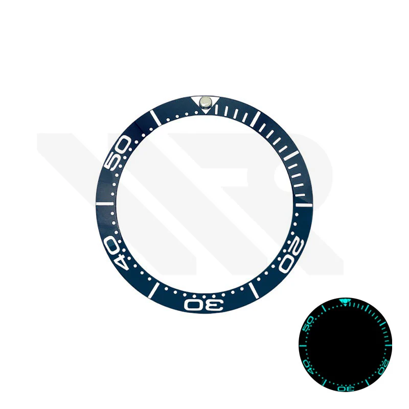 Full Luminous Ceramic Sloped 38mm Bezel Insert Compatible with Omega Seamaster SM300: Blue