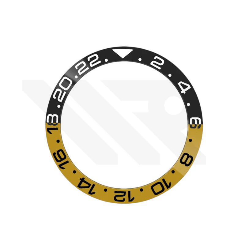 GMT-24 Ceramic Sloped Bezel Insert for SKX/SRPD - Yellow-Black/Inverted
