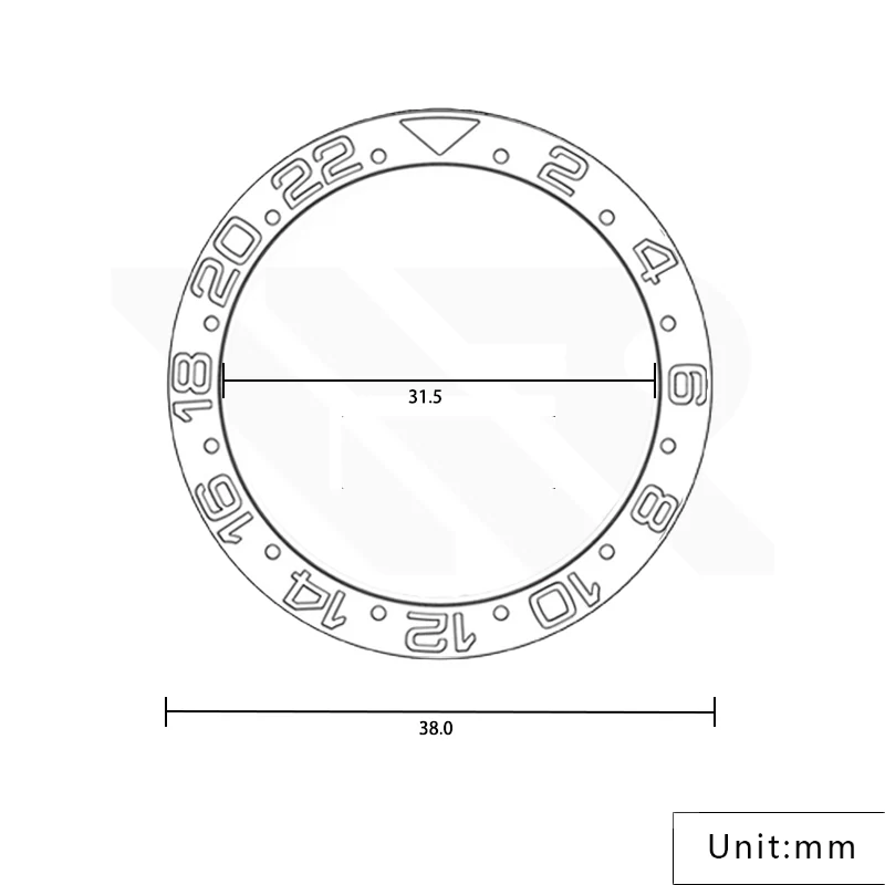 GMT 24 Sapphire Full Lume Flat Bezel Insert for SKX/SRPD - Black/Green - Image 2