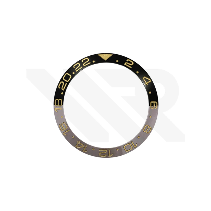 GMT Master Style Ceramic Sloped Bezel Insert for Seiko SKX007 Mod: Bruce Wayne Gold