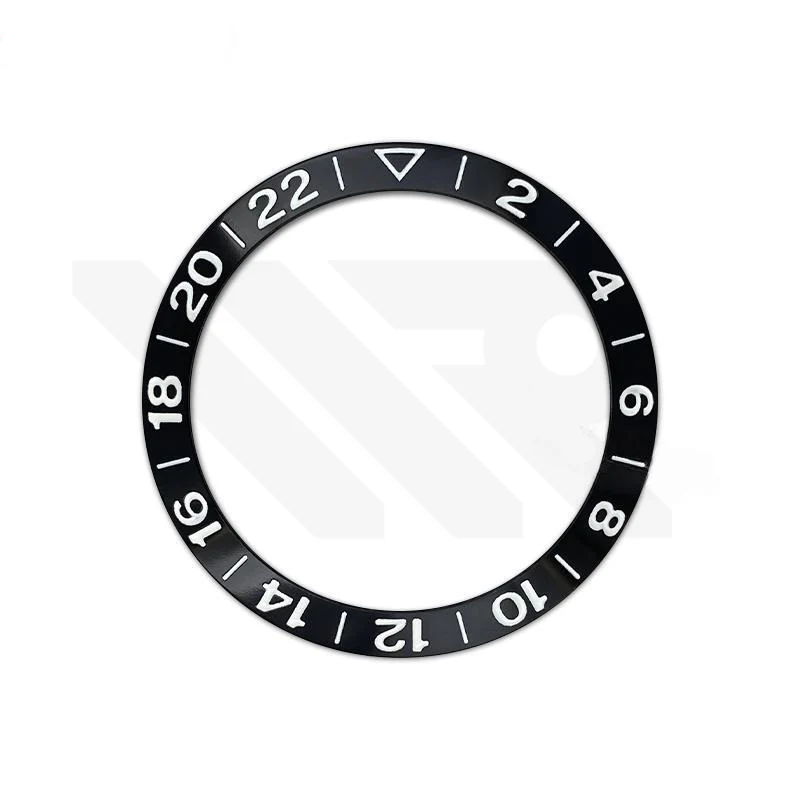 GMT Aluminium Sloped Bezel Insert for SKX/SRPD Seiko Mod - Black