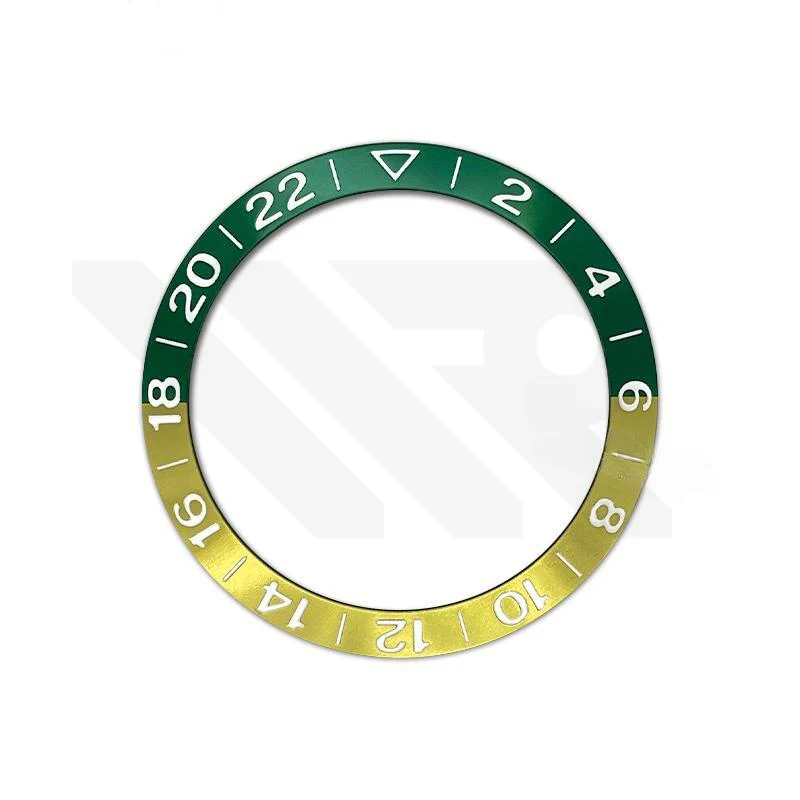 GMT Aluminium Sloped Bezel Insert for SKX/SRPD Seiko Mod - Green Yellow