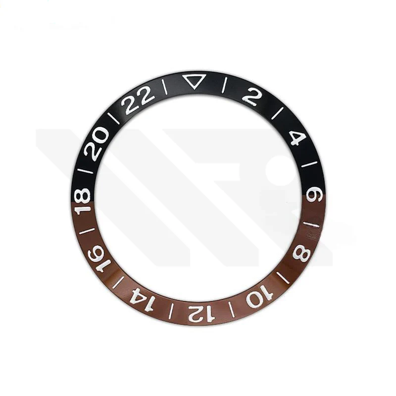 GMT Aluminium Sloped Bezel Insert for SKX/SRPD Seiko Mod - Black Brown