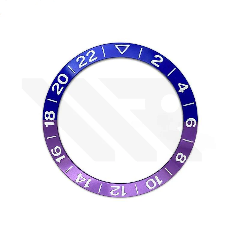 GMT Aluminium Sloped Bezel Insert for SKX/SRPD Seiko Mod - Blue Purple