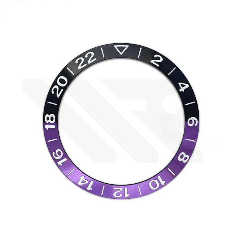 GMT Aluminium Sloped Bezel Insert for SKX/SRPD Seiko Mod - Black Purple