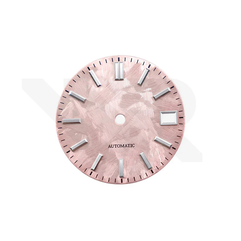 GS Shunbun Style Blossom Pink Dial for Seiko Mod: Silver GS Style Indices