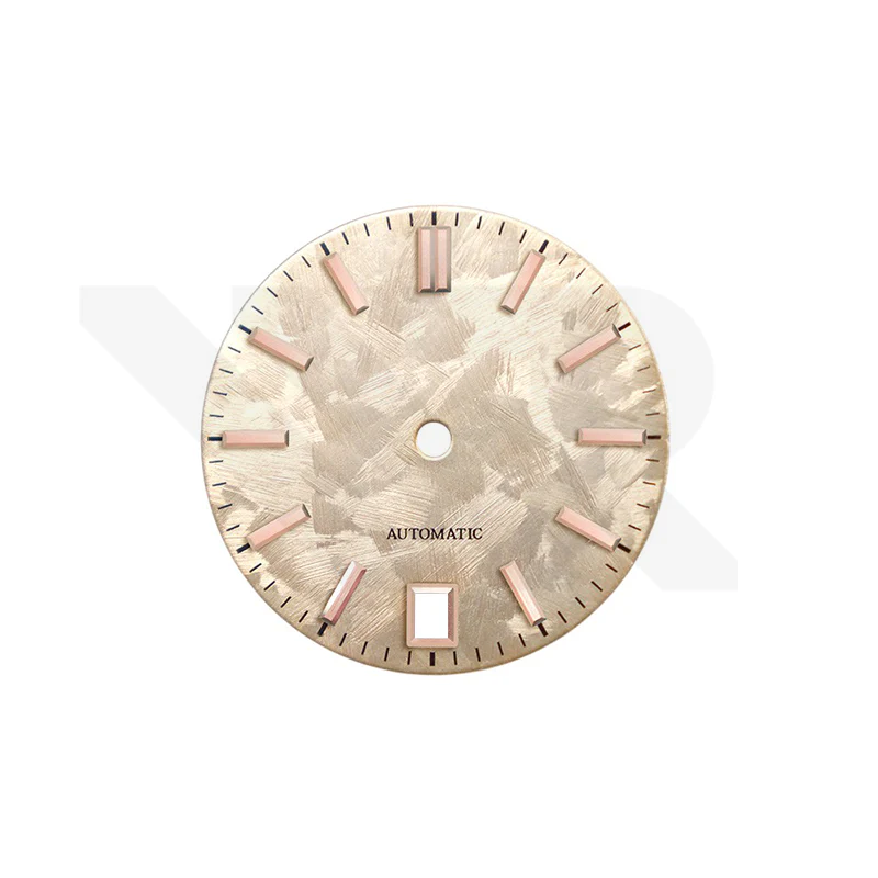 GS Shunbun Style Champagne Gold Dial for Seiko Mod: Rose Gold GS Style Indices with 6h Date Window