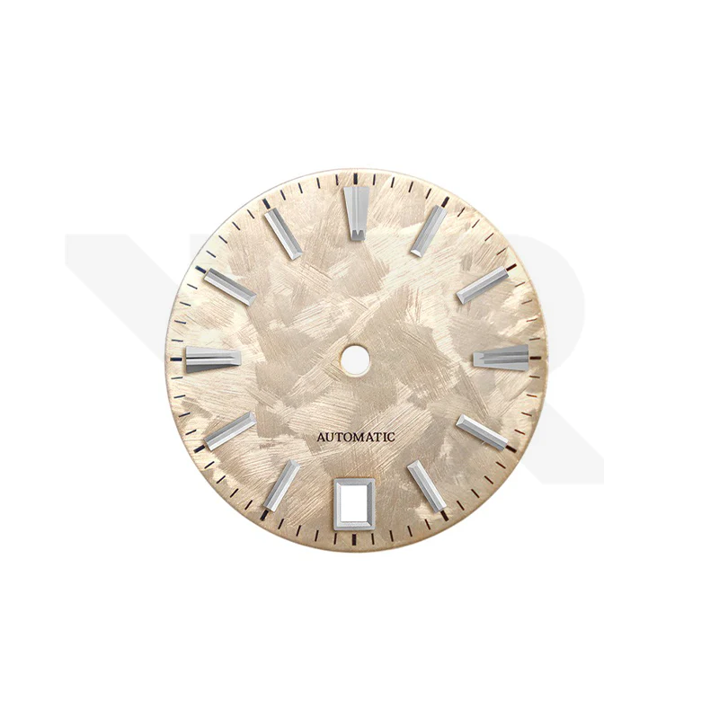 GS Shunbun Style Champagne Gold Dial for Seiko Mod: Silver GS Style Indices with 6h Date Window