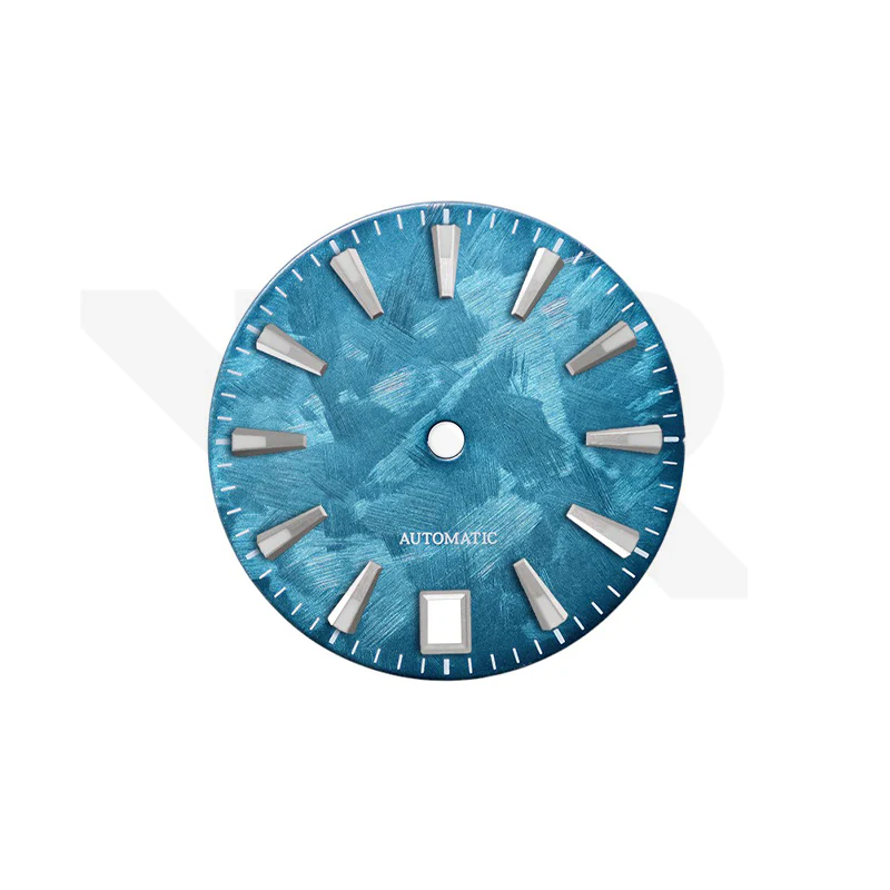 GS Shunbun Style Ocean Patina Dial for Seiko Mod: Silver GS Style Indices with 6h Date Window