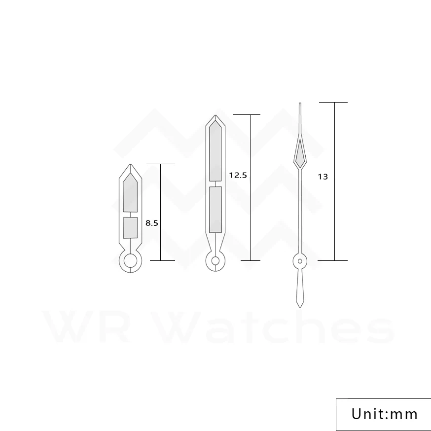 Ladder Watch Hands for Seiko Mod: Black - Image 3