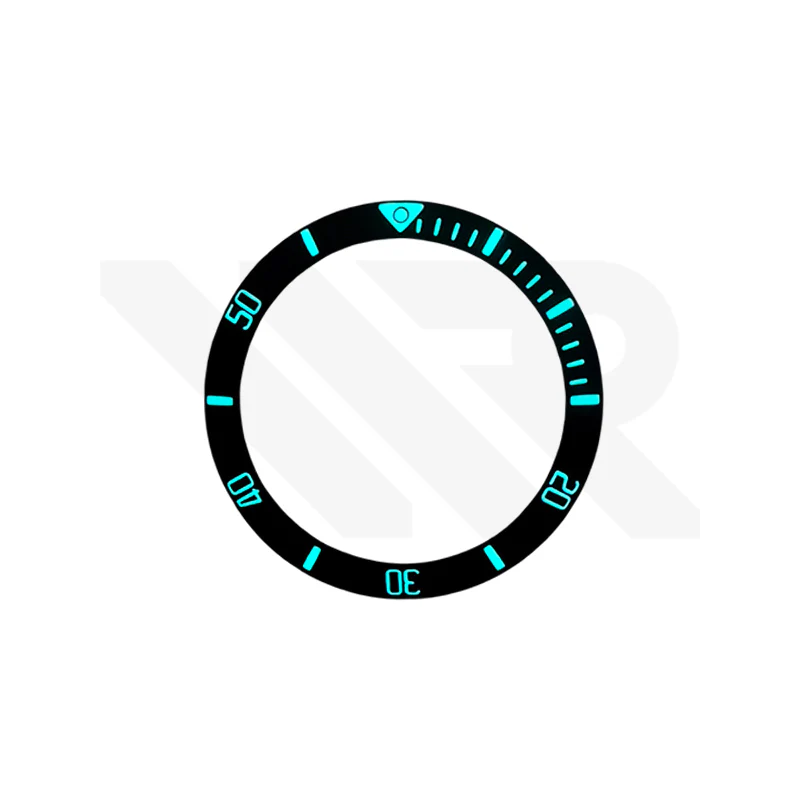 Luminous Pelagos Style Ceramic Sloped Bezel Insert for Seiko SKX007 Mod - 1/4 Scale Blue - Image 2