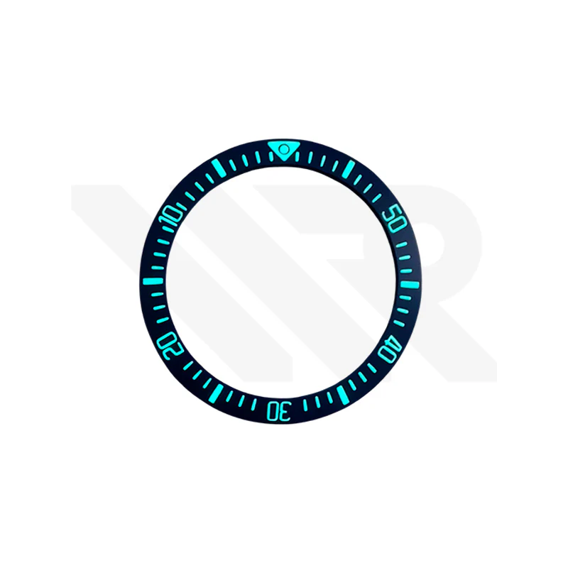 Luminous Pelagos Style Ceramic Sloped Bezel Insert for Seiko SKX007 Mod - Full Scale Black - Image 2