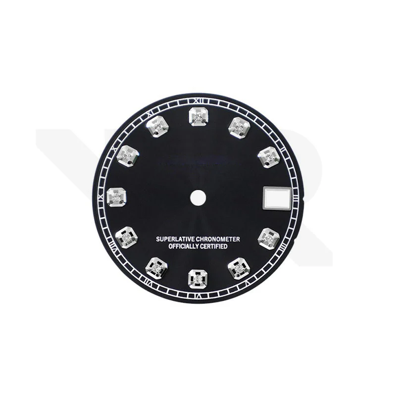 Matte Black Dial with Zirconia Indices for Seiko Mod: DJ OP Style