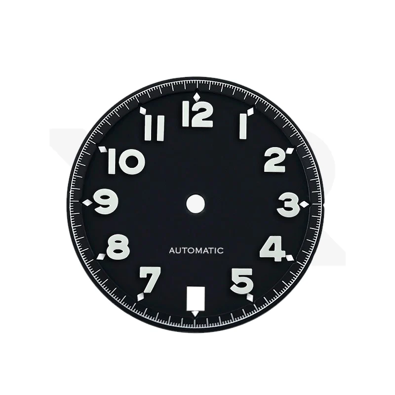 Matte Pilot Dial with Numeral Indices for Seiko Mod: Matte Black