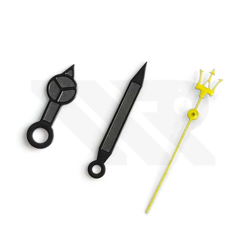 Mercedes Watch Hands for Seiko Mod: Black / Yellow