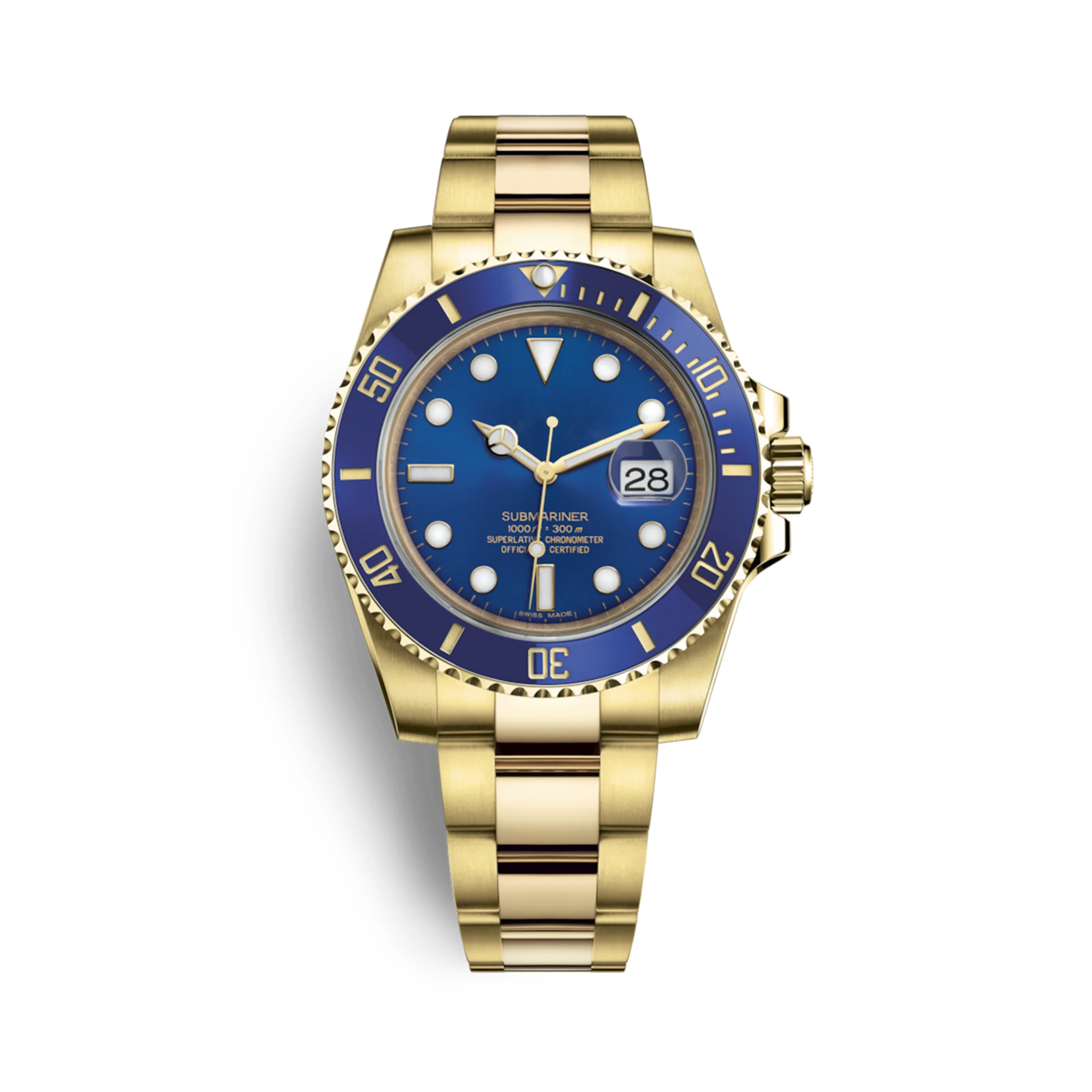 Mercedes Watch Hands for Seiko Mod: Gold Blue Luminous - Image 5