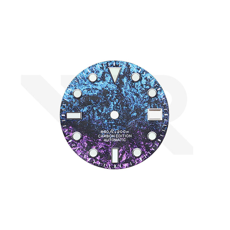 Multicolor Carbon Fiber Dial for Seiko Mod : Nebula Blue & Purple