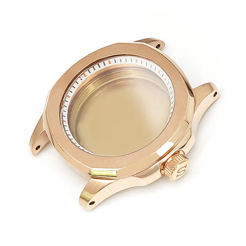 Nautilus Brushed Case Set for Seiko Mod: Rose Gold - Image 4