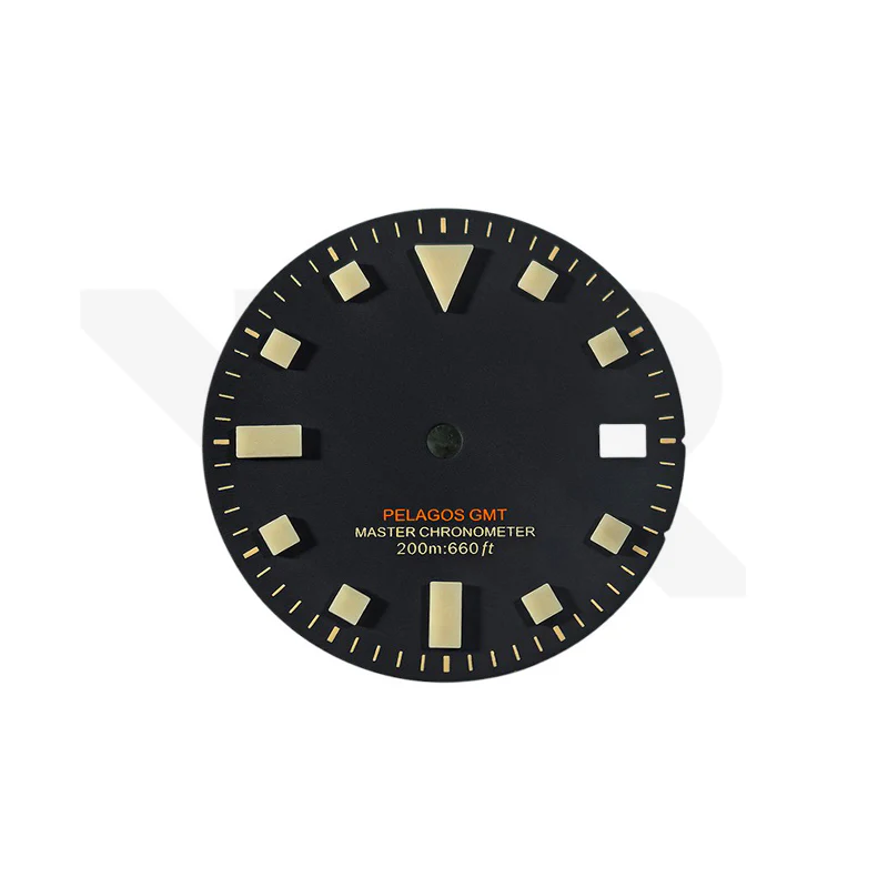 Pelagos Date GMT Thick Lume Indices Dial for Seiko NH34 Mod: Matte Black