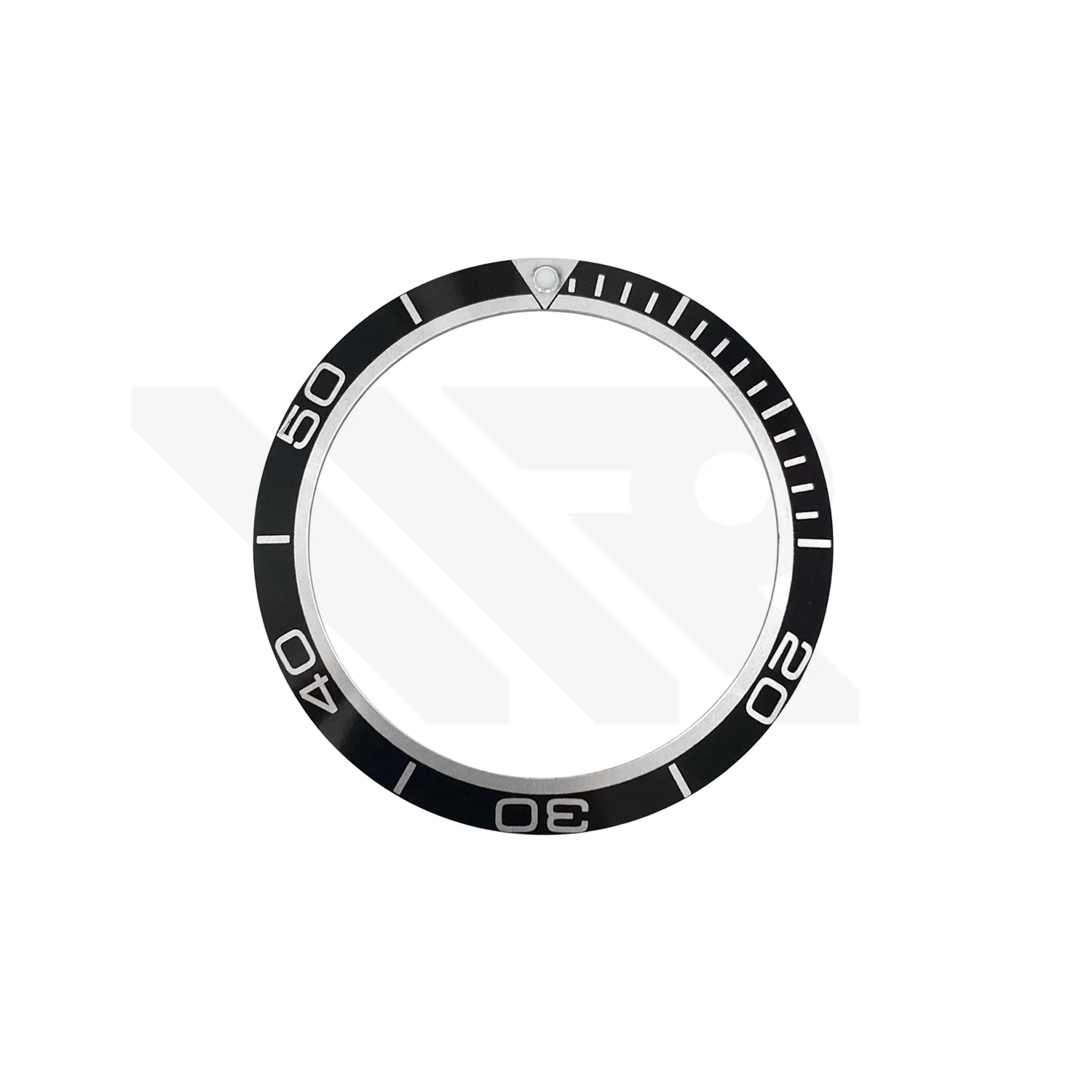 Replacement Aluminium Bezel Insert Compatible with Omega Seamaster Planet Ocean SM600 41mm : Black