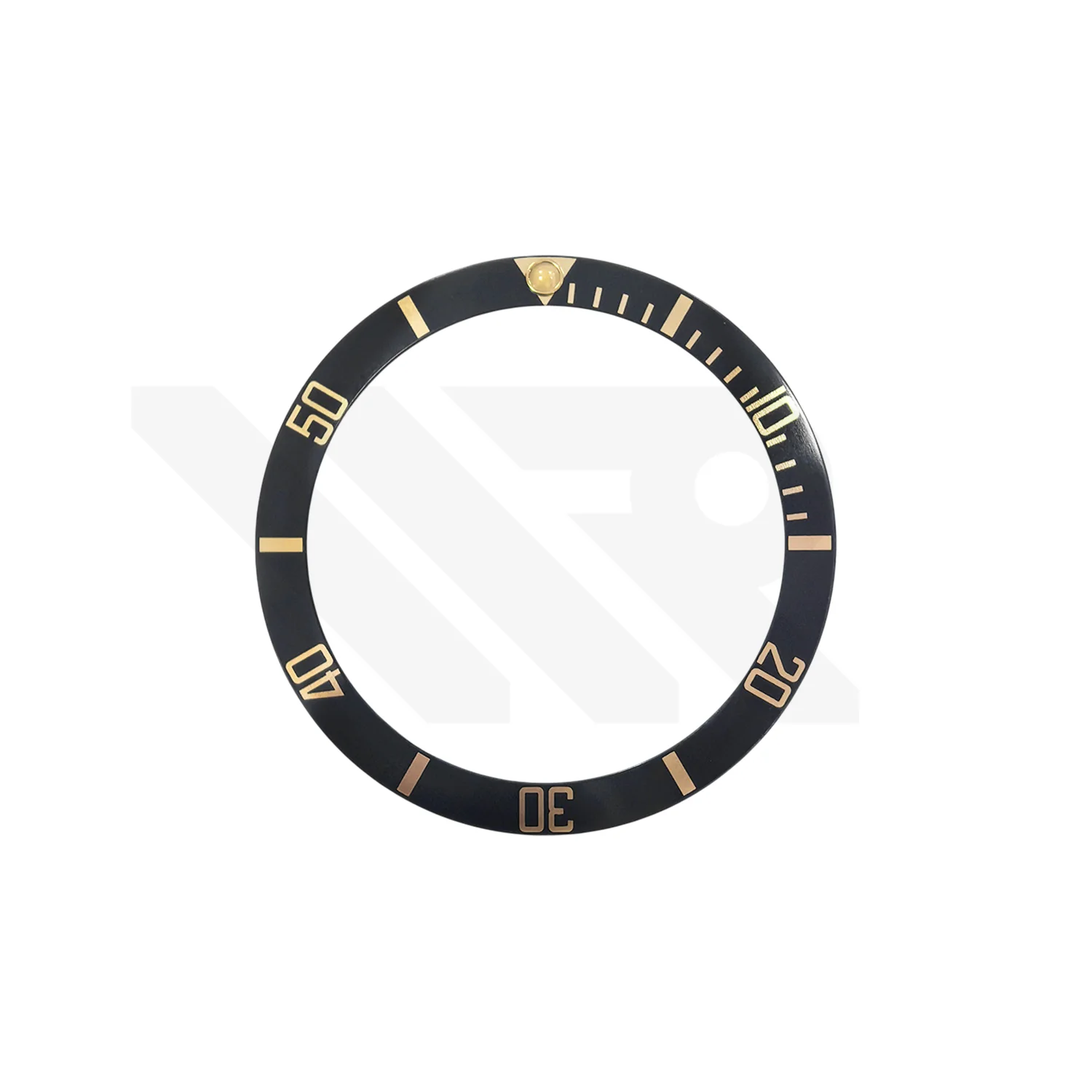 Replacement Aluminum Bezel Insert Compatible with Rolex Submariner Date 16613 : Black with Patina Pip