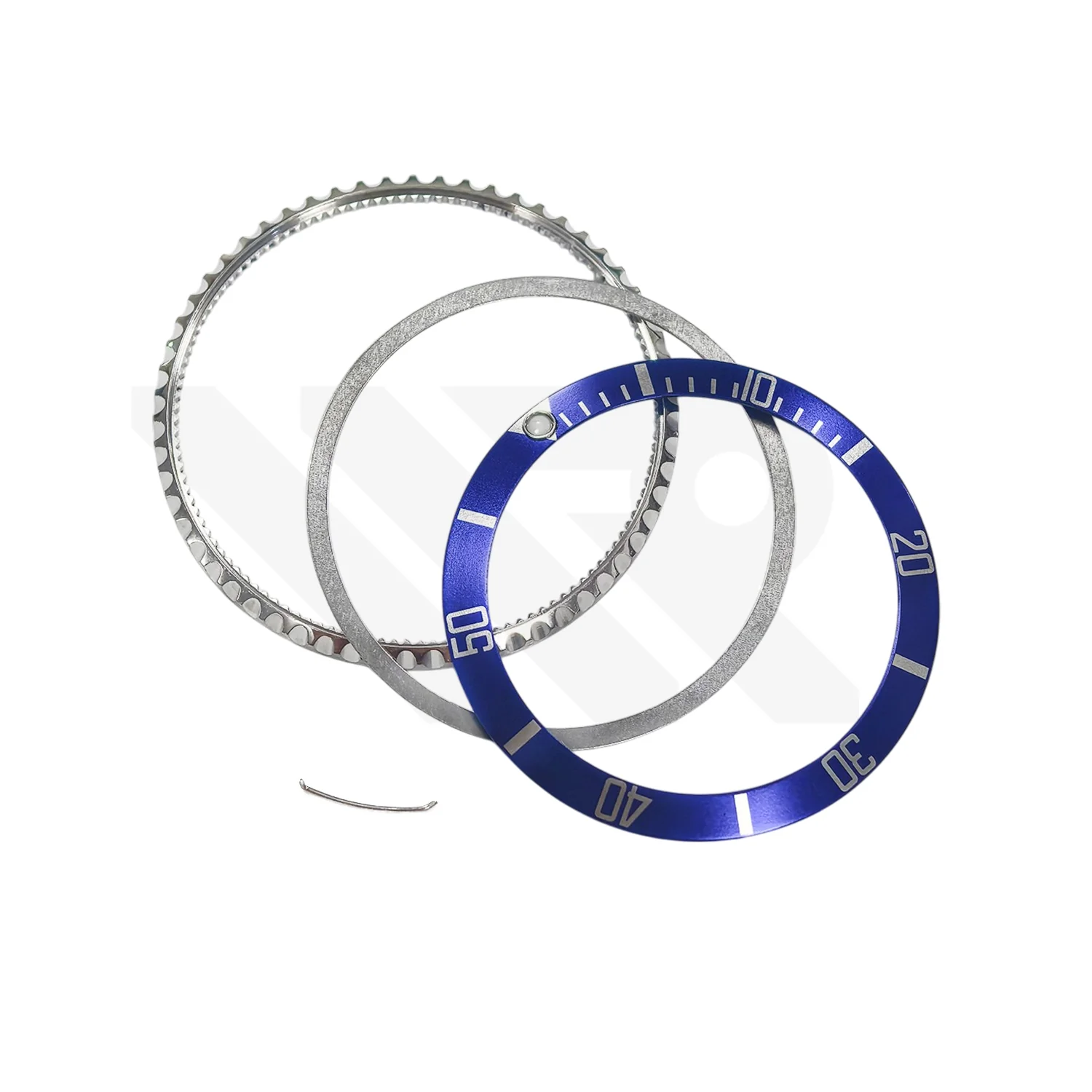 Replacement Bezel Set Compatible with Rolex Submariner Date with Aluminium Bezel Insert (Blue)