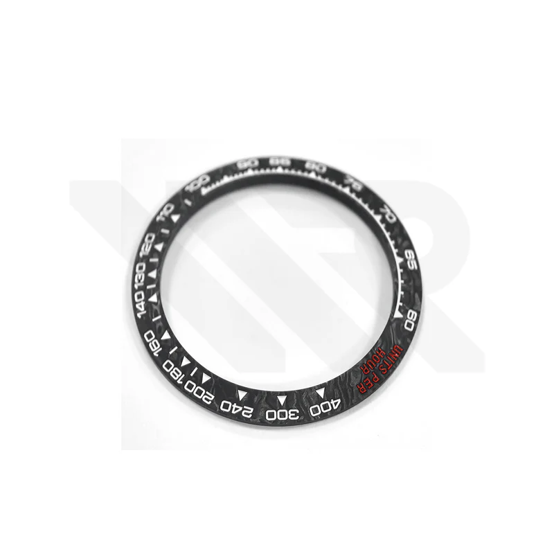 Replacement Carbon Fiber Bezel Compatible with Rolex Daytona 116520 : Black Red