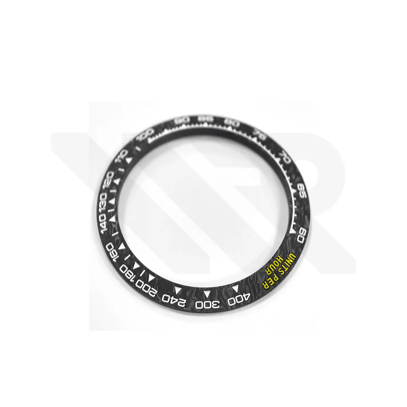 Replacement Carbon Fiber Bezel Compatible with Rolex Daytona 116520 : Black Yellow