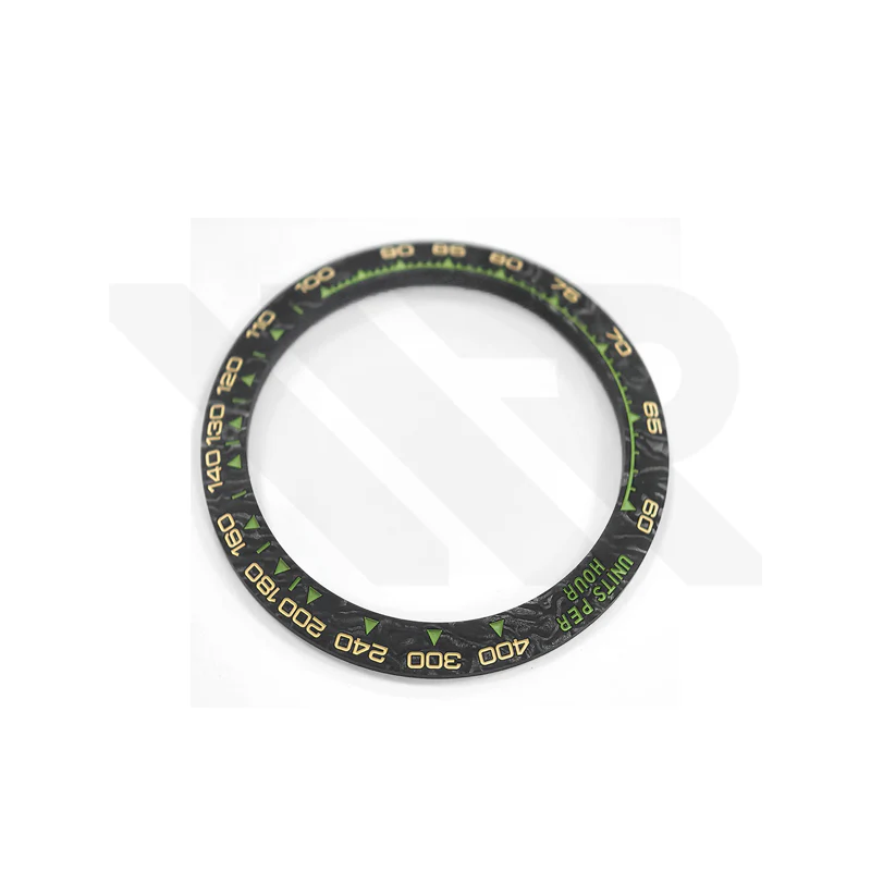Replacement Carbon Fiber Bezel Compatible with Rolex Daytona 116520 : Green Yellow Scale