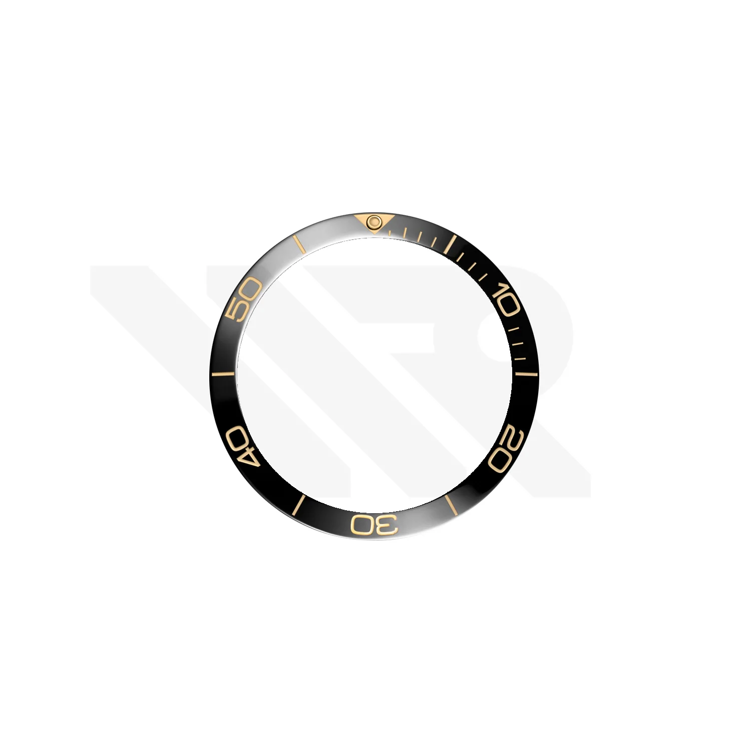 Replacement Ceramic Bezel Insert Compatible with Longines HydroConquest GMT 41mm L3.790.4 : Black/Gold