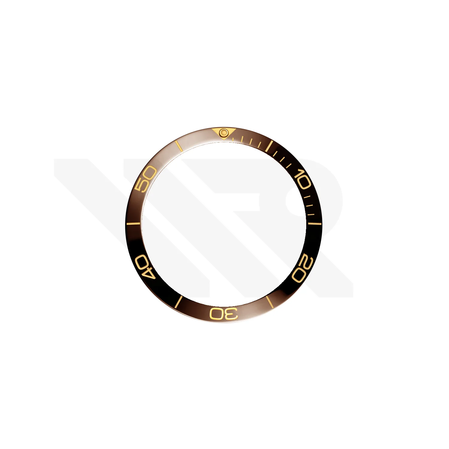 Replacement Ceramic Bezel Insert Compatible with Longines HydroConquest GMT 43mm L3.890.4 : Brown/Gold