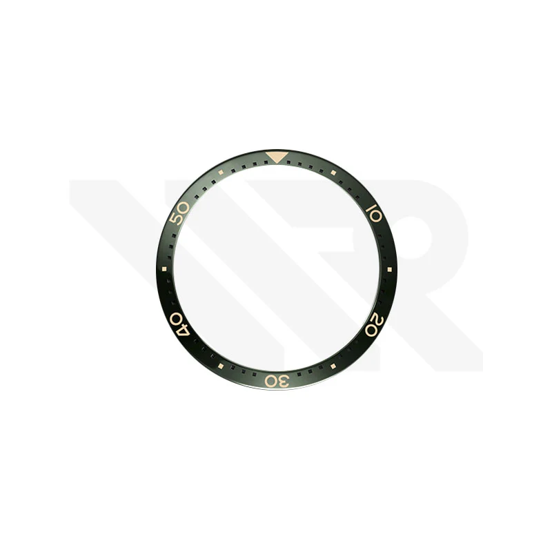 Replacement Ceramic Bezel Insert Compatible with Longines Spirit Flyback Chronograph L3.821 : Green