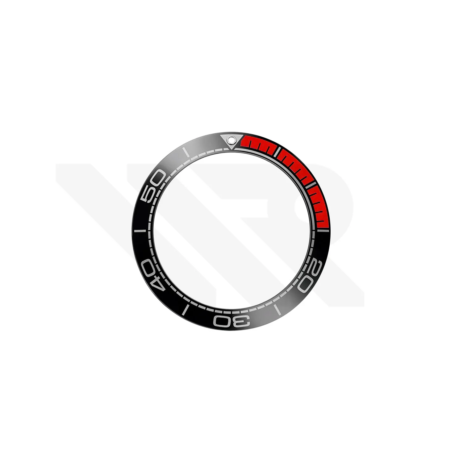 Replacement Ceramic Bezel Ring Compatible with Omega Seamaster Planet Ocean 600m 215.30.44 - Black / Red